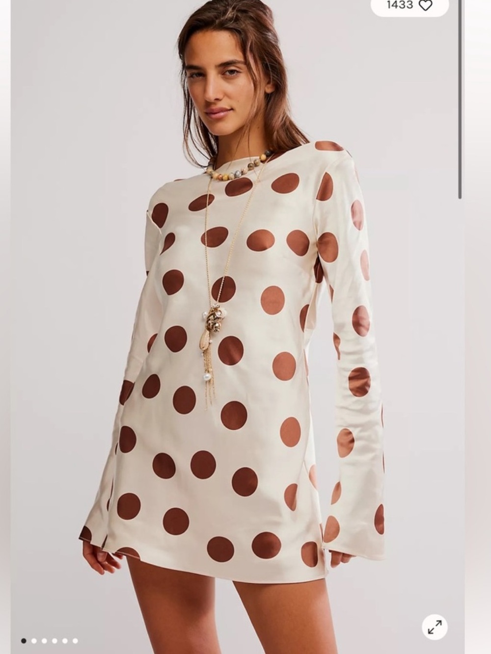 Free People Tigre Printed Mini Dress Polka Dot